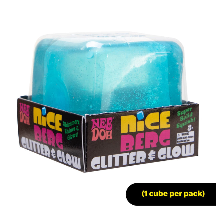 Glitter & Glow Niceberg NeeDoh glowing