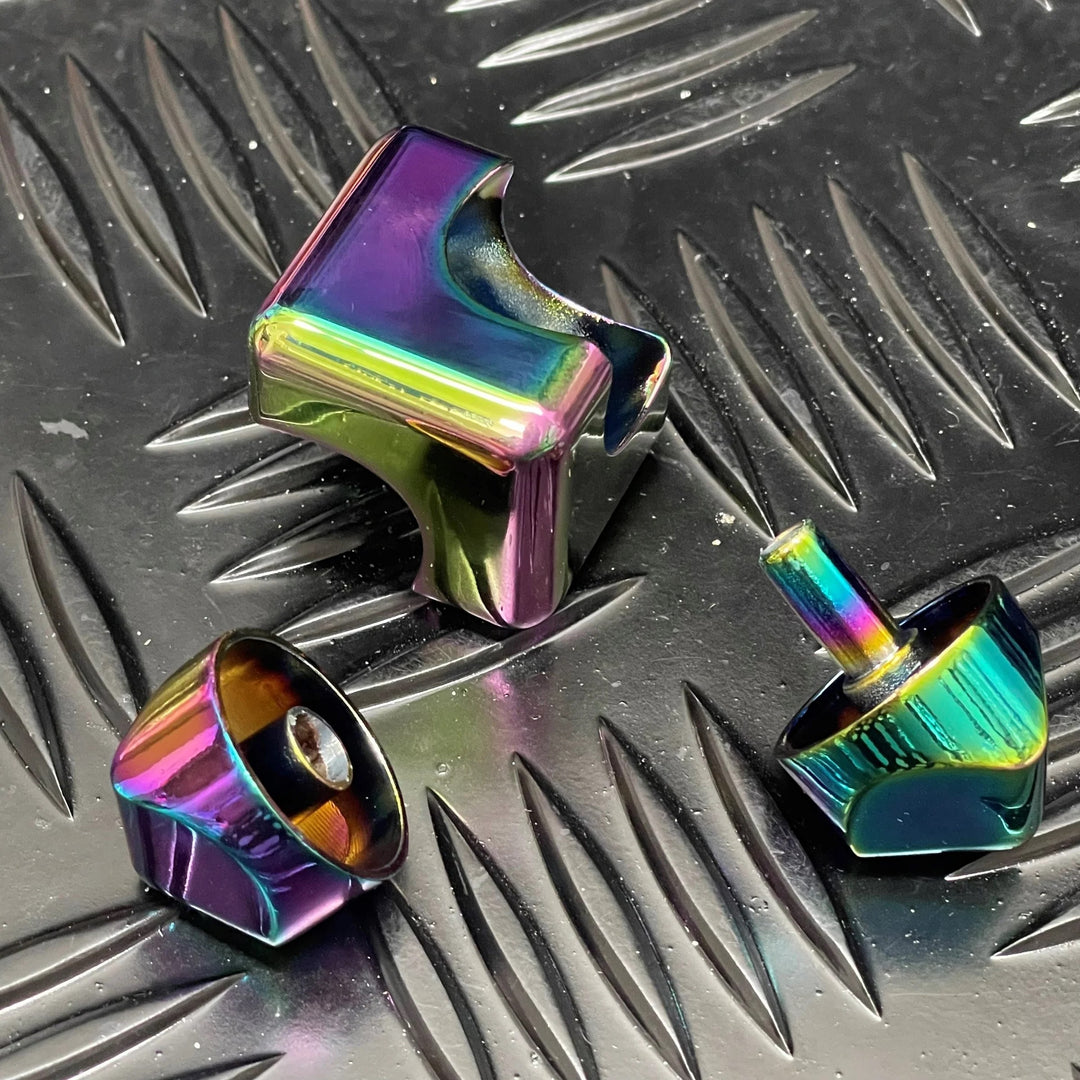 Kaiko Square Spinning Cube in Oil Slick