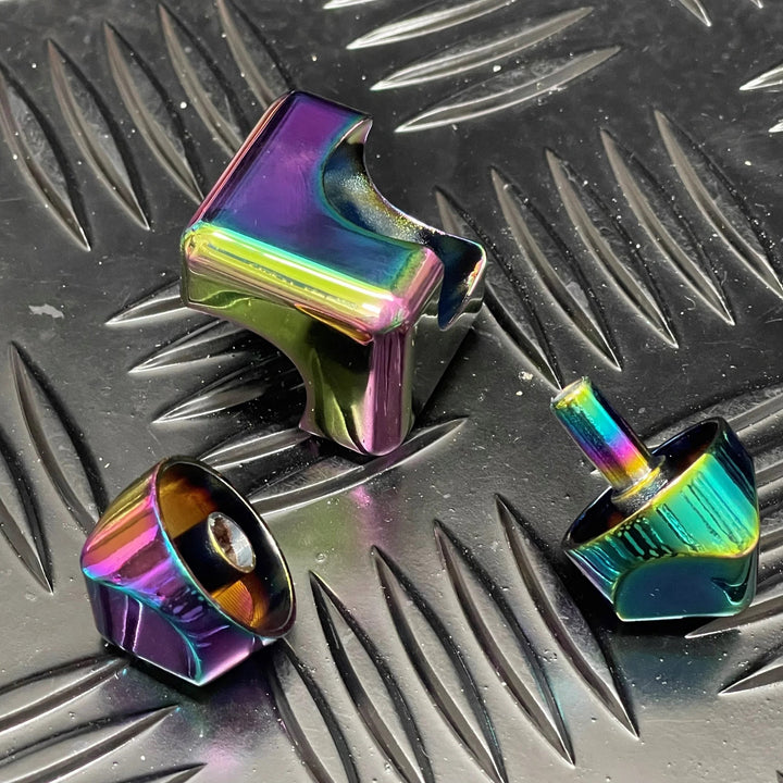 Kaiko Square Spinning Cube in Oil Slick